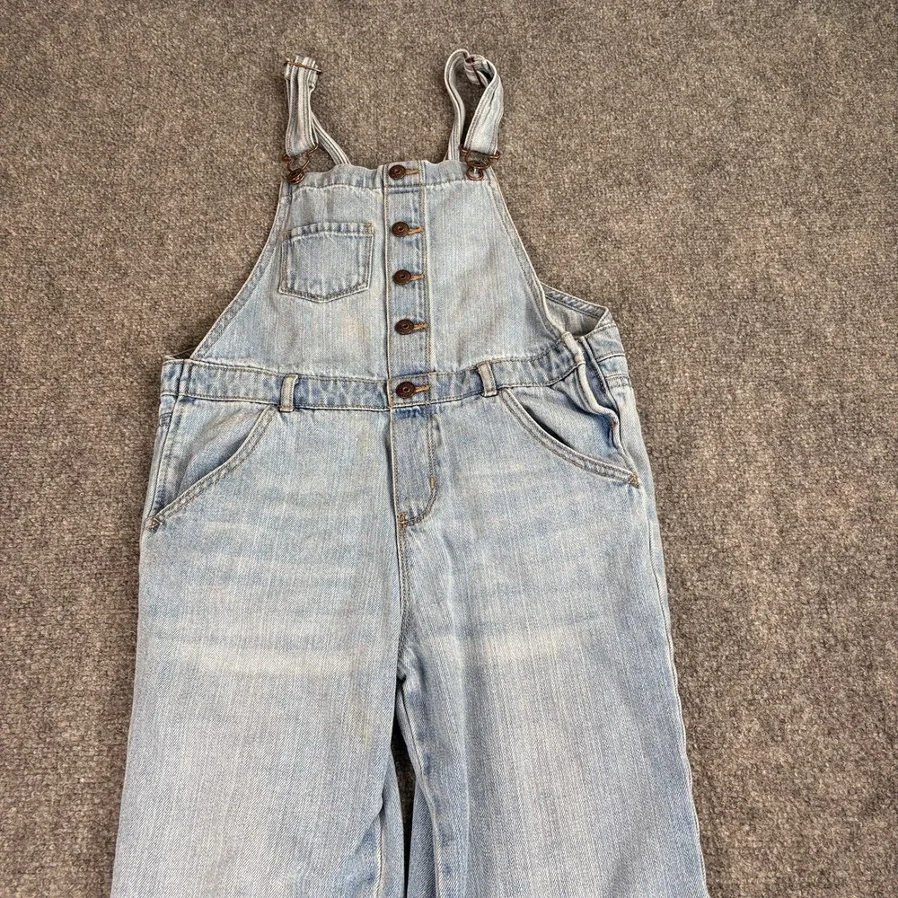 Y2K Oshkosh B'gosh Denim Overalls Girls 14 Button Front‎ Distressed Country Farm